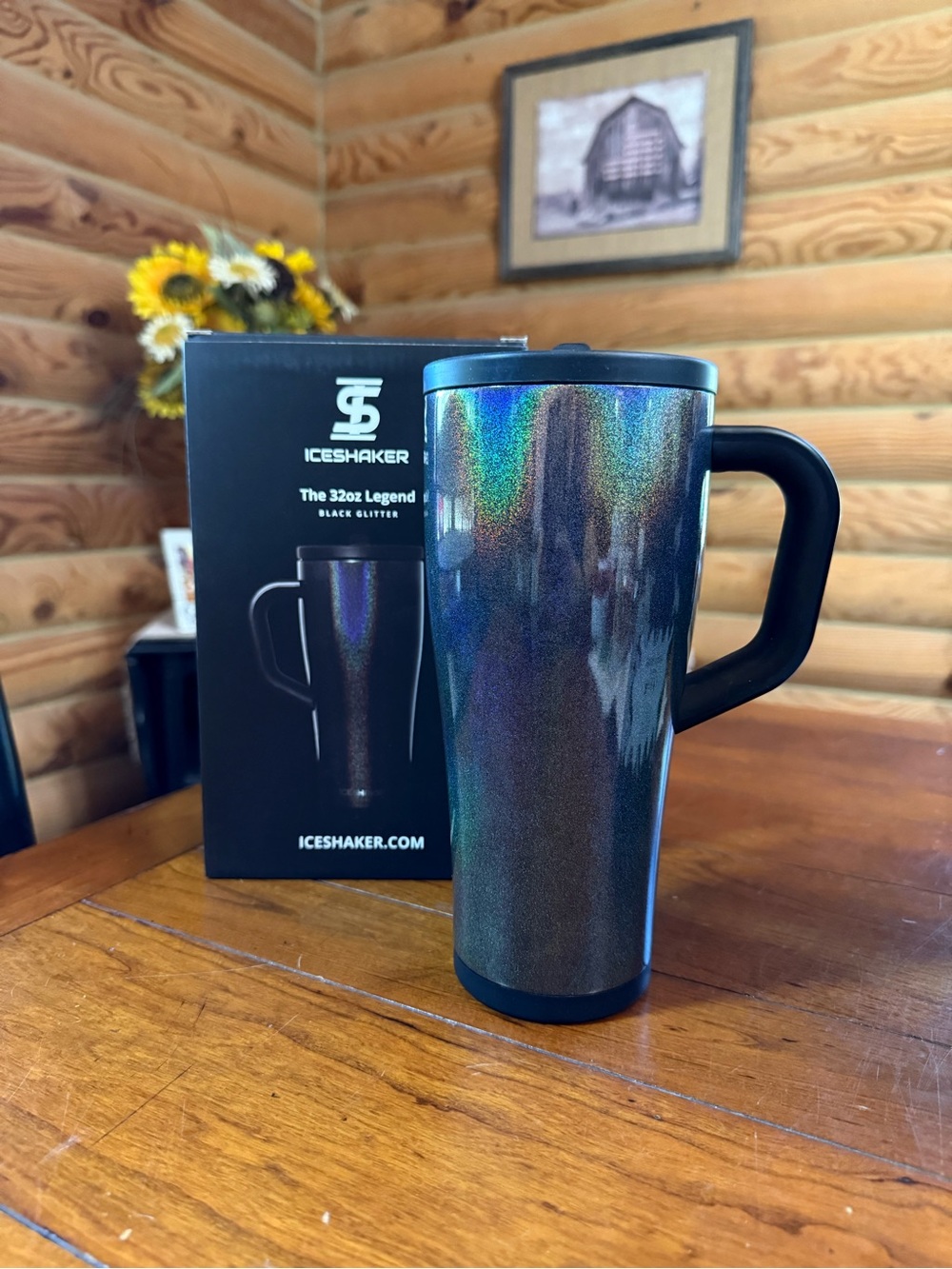 BLACK GLITTER IceShaker 32oz Legend Series Shaker Tumbler • easy to clean